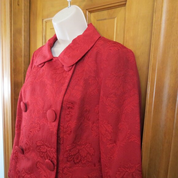 Talbots Red Blazer Double Breasted Peter Pan Collar Lined Size Petite Medium - Picture 3 of 11